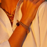 Bracelet Cham avec pierre semi-précieuse I Plusieurs coloris